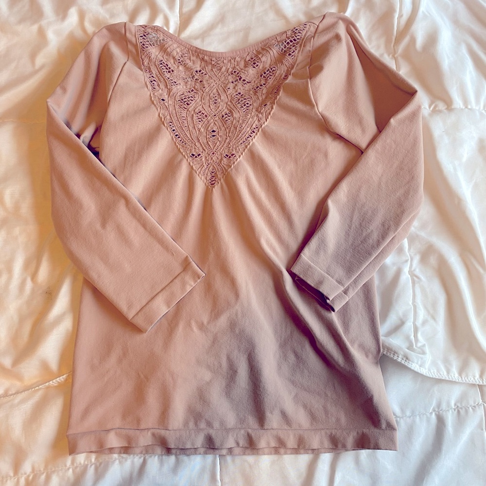 Free People Seamless Lace-Front Shirt